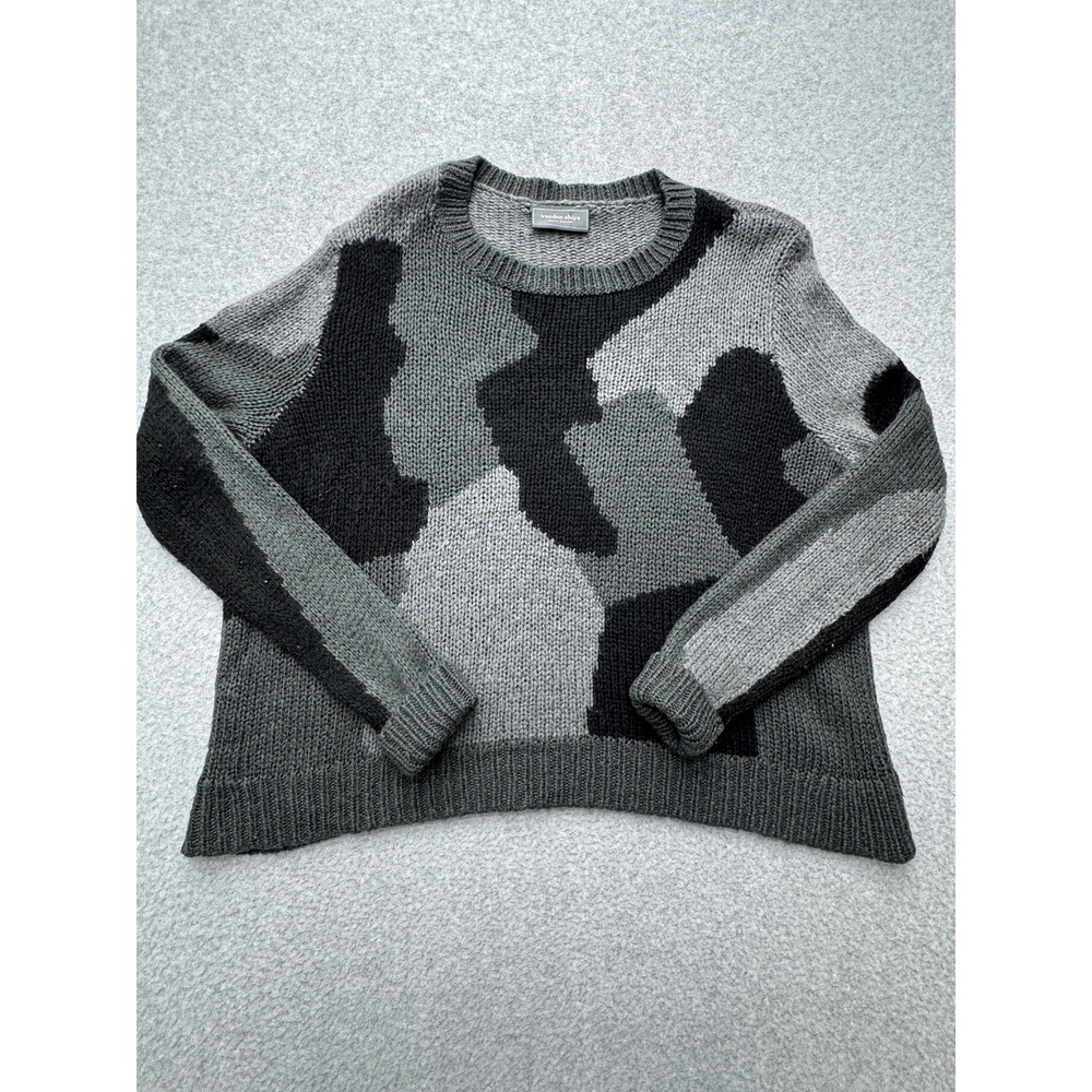 Wooden Ships Sweater Womens XS/S Gray Camouflage Mohair Wool Knit Pullover